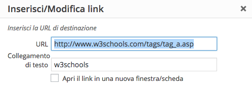 target="_blank" su wordpress