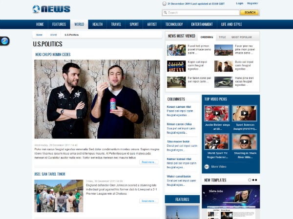template Joomla per creare un magazine online template Joomla per creare un magazine online