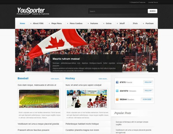 Yousporter - Joomla template per i magazine sportivi template Joomla per i magazine sportivi