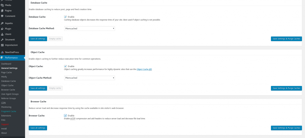 wordpress memcached w3tc 2