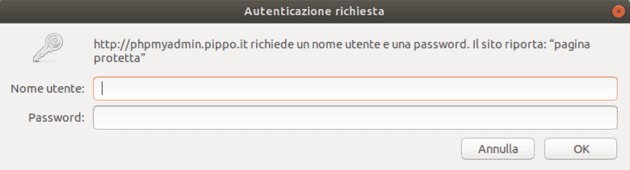 autenticazione richiesta
