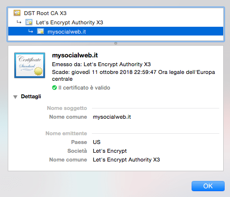 Verificare scadenza certificato SSL