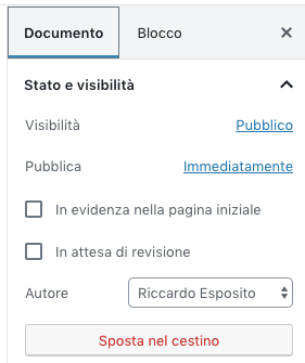 Cancella la tua pagina.