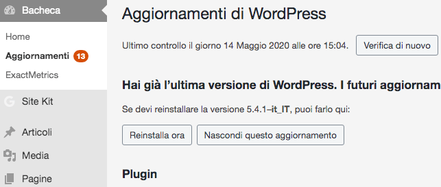 come aggiornare wordpress