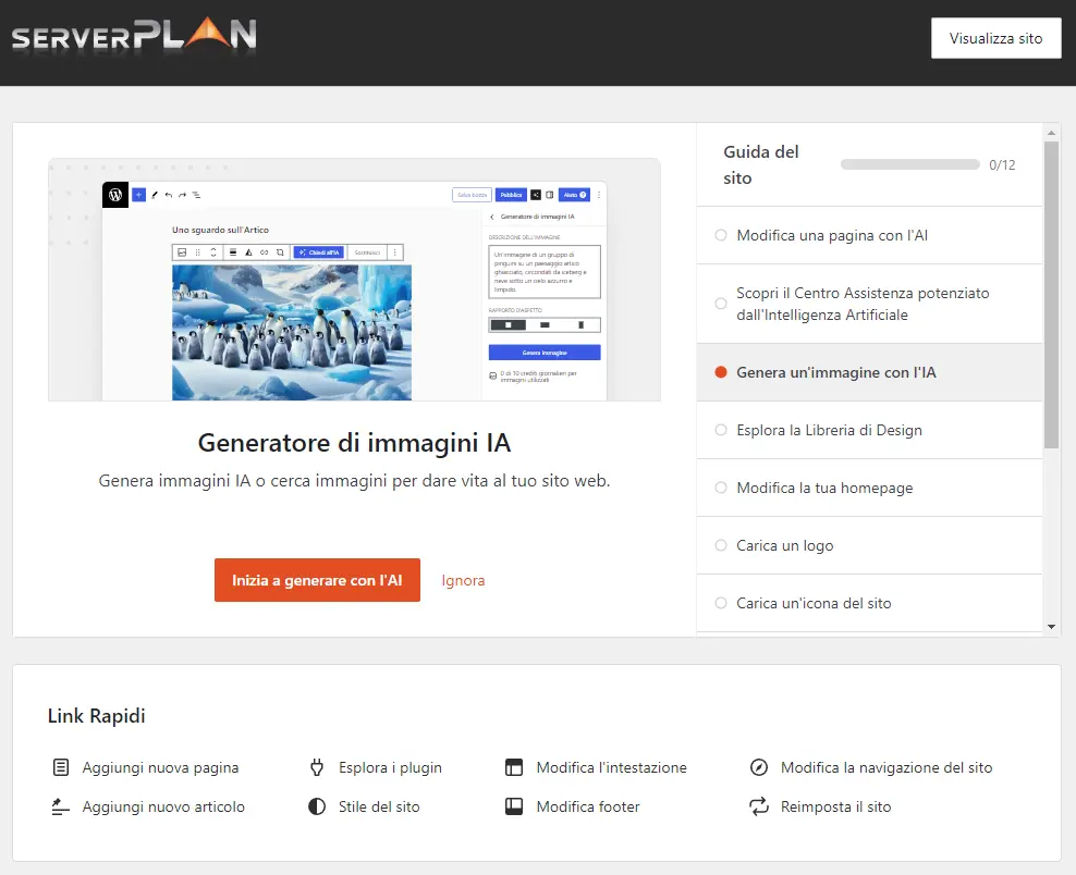Crea i contenuti per il sito