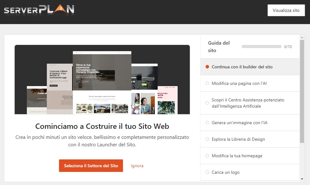 Come creare un sito web con l'intelligenza artificiale (e in pochi secondi) con Serverplan