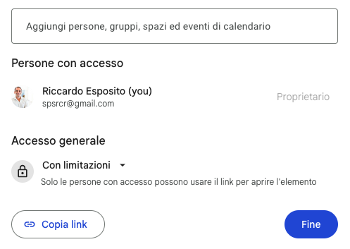 Alcuni servizi per ottenere il link di sharing