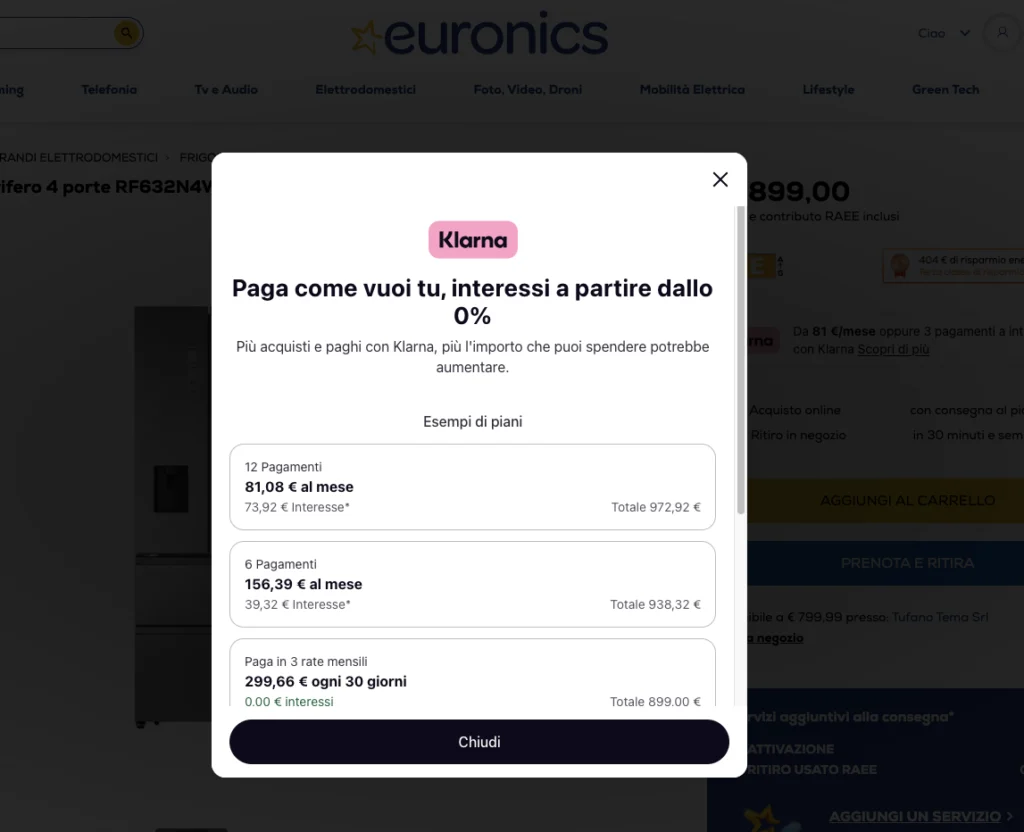 esempio pagamento a rate