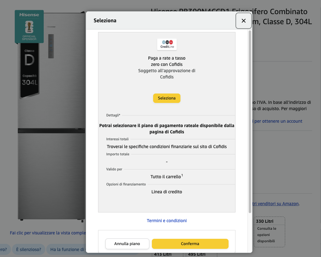 Pagamento a rate su Amazon.